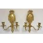 1001	PAIR OF ORNATE SOLID BRASS CANDLE SCONCES, EACH APPROXIMATELY 13 1/2 IN X 9 IN