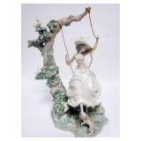 1075	LLADRO PORCELAIN FIGURE *VICTORIAN GIRL ON SWING* ROPE SEPARATED ON RIGHT SIDE, APPROXIMATELY 17 IN HIGH