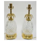 1021	PAIR OF WATERFORD CRYSTAL PINEAPPLE LAMPS, EACH APPROXIMATELY 18 IN H