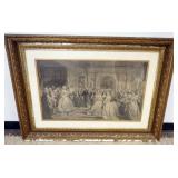 1083	ANTIQUE FRAMED AND MATTED ENGRAVING *LADY WASHINGTONS RECEPTION*, APPROXIMATELY 48 IN X 35 IN O