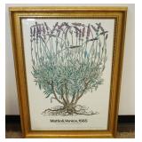 1103	LARGED FRAMED POSTER, NEW YORK BOTANICAL GARDEN PRINT SERIES, MATTIOLI VENICE, 1565, APPROXIMAT