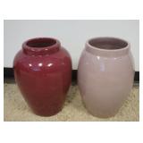 1118	2 POTTERY FLOOR VASES, LARGEST APPROXIMATELY 18 IN H