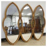 1199	CONTENTIAL TRIPLE DIAMOND SHAPE WALL MIRROR, APPROXIMATELY 60 IN X 50 IN H