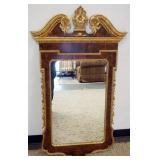 1202	FANCY ITALIAN BURL & CLAW FOOT FRENCH MIRROR, APPROXIMATELY 30 IN X 52 IN H