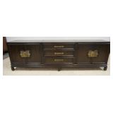 1212	4 PART ASIAN STYLE SERVER WITH PULL OUT BAR, 4 DOORS AND 3 DRAWERS, APPROXIMATELY 100 IN X 21 I