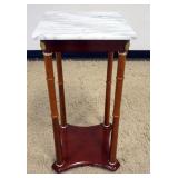 1223	MARBLE TOP STAND, APPROXIMATELY 14 IN SQ X 30 IN H