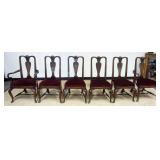 1227	SET OF 6 QUEEN ANN STYLE DINING CHAIRS, 2 ARM AND 4 SIDE