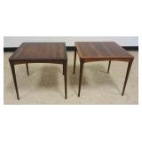 1234	MID CENTURY MODERN HAUG SNEKKERI ROSE WOOD TABLES, EACH APPROXIMATELY 22 IN SQ X 20 IN H