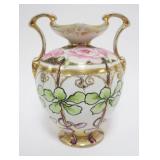 1026	HAND PAINTED NIPPON DOUBLE HANDLED VASE, APPROXIMATELY 9 IN HIGH