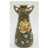 1033	HAND PAINTED NIPPON DOUBLE HANDLED VASE, APPROXIMATELY 9 1/2 IN HIGH