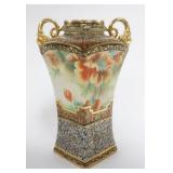 1035	HAND PAINTED NIPPON DOUBLE HANDLED VASE, APPROXIMATELY 12 1/2 IN HIGH