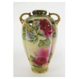 1039	HAND PAINTED NIPPON DOUBLE HANDLED VASE, APPROXIMATELY 9 IN HIGH