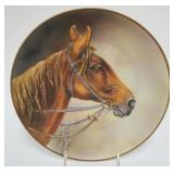 1058	HAND PAINTED NIPPON PLATE W/RELIEF IMAGE OF A HORSE, APPROXIMATELY 10 3/4 IN