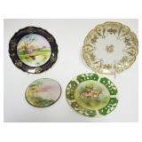 1067	GROUP OF ASSORTED HAND PAINTED NIPPON PLATES, LARGEST APPROXIMATELY 10 IN