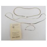 1138	2 STERLING SILVER NECKLACES AND MATCHING BRACELET, APPROXIMATELY .81 TOZ AND EXPRESSION STERLIN