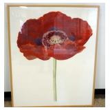 1174	LARGE FRAMED AND MATTED PRINT OF FLOWER, APPROXIMATELY 42 IN X 51 IN OVERALL