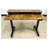 1196	2 DRAWER WORK STATION ON METAL BASE WITH WHEELS, APPROXIMATELY 48 IN X 24 IN X 34 IN H