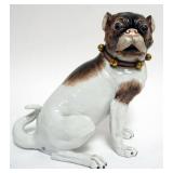 1005	DRESDEN PUG DOG FIGURE, APPROXIMATELY 9 IN H