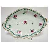 1012	RICHARD GINORI ROSE PORCELAIN OVAL DISH, APPROXIMATELY  8 IN X 11 /4 IN X 2 IN H
