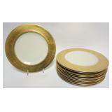 1028	PICKARD GILT EDGE 11 - 11 3/4 IN DINNER PLATES