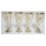 1051	4 STERLING SILVER GOBLETS, 20.2 OZT TOTAL