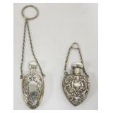 1064	2 REPOUSSE STERLING SILVER LADIES SCENT PERFUMES, LARGEST APPROXIMATELY 2 IN