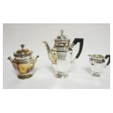 1088	CHRISTOFLE 3 PIECE TEA SET, TEA POT, CREAMER AND SUGAR, TALLEST PIECE APPROXIMATELY 10 IN H