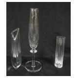 1161	BACCARAT & DAUM FRANCE CRYSTAL BUD VASES, LARGEST APPROXIMATELY 13 IN HIGH