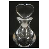 1164	ORREFORS CRYSTAL PERFUME W/HEART SHAPED STOPPER TOP, APPROXIMATELY 5 IN HIGH