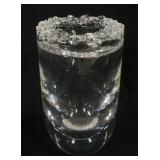 1165	STEUBEN CRYSTAL SEA CYLINDRICAL VASE, APPROXIMATELY 4 34 IN X 8 1/2 IN HIGH