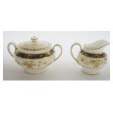 1185	MINTON *DYNASTY* BONE CHINA COVERED SUGAR & CREAMER, LARGEST APPROXIMATELY 4 IN HIGH