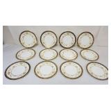 1192	MINTON *DYNASTY* BONE CHINA 12 APPROXIMATELY 10 1/2 IN PLATES