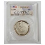 1002	BASEBALL HALL OF FAME SILVER HALF DOLLAR 2014-S