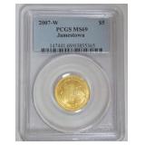 1037	JAMESTOWN 400TH ANNIVERSARY 5 DOLLAR GOLD COIN 2007-W