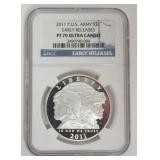 1058	US ARMY COMMEMORATIVE SILVER DOLLAR 2011-P