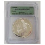 1076	COMMEMORATIVE TENNIS SILVER DOLLAR 1996-P