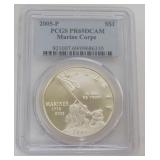 1124	MARINE CORPS SILVER DOLLAR 2005-P