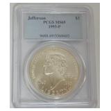 1126	THOMAS JEFFERSON MONTICELLO SILVER DOLLAR 1993-P