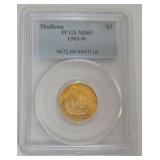 1132	JAMES MADISON $5 GOLD COIN 1993-W