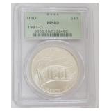 1208	USO SILVER DOLLAR 1991-D