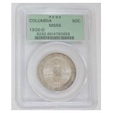 1262	COLUMBIA SOUTH CAROLINA SILVER HALF DOLLAR 1936-D