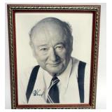1046	ED KOCH NYC MAYOR FRAMED PHOTO W/ATTRIBUTED SIGNATURE ON PHOTO, APPROXIMATELY 9 IN X 11 IN OVER