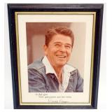 1047	RONALD REAGAN FRAMED PHOTO W/ATTRIBUTED SIGNATURE ON PHOTO, APPROXIMATELY 10 IN X 12 IN OVERALL