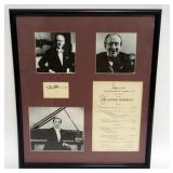 1054	VLADIMIR HOROWITZ COLLAGE W/IMAGES & 1952 PROGRAM, 2 ATTRIBUTED SIGNATURES, APPROXIMATELY 16 IN
