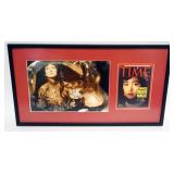 1062	GONG LI CHINESE ACTRESS FRAMED & MATTED PHOTO & MINIATURE TIME MAGAZINE COVER,  IMAGE HAS ATTRI