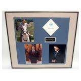 1095	RONALD REAGAN FRAMED & MATTED PHOTOS & CAMP DAVID NAPKIN W/ATTRIBUTED SIGNATURES, APPROXIMATELY