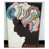 1106	BOB DYLAN & MILTON GLASER 1966 FRAMED POSTER, POSTER HAS FOLDS, APPROXIMATELY 22 IN X 33 IN OVE