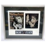 1108	BOB DYLAN FRAMED & MATTED PHOTO & ROLLING STONE MAGAZINE COVER W/ATTRIBUTED SIGNATURE