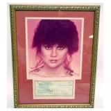 1154	LINDA RONSTADT FRAMED & MATTED PHOTO & CANCELLED CHECK W/ATTRIBUTED SIGNATURE, APPROXIMATELY 12