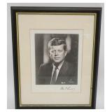 1180	JOHN F KENNEDY FRAMED & MATTED PHOTO W/ATTRIBUTED SIGNATURE